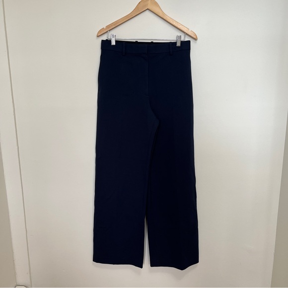 Theory Classic Straight Leg Trousers in Ponte 2 Navy Size 8 NWOT - Picture 2 of 6